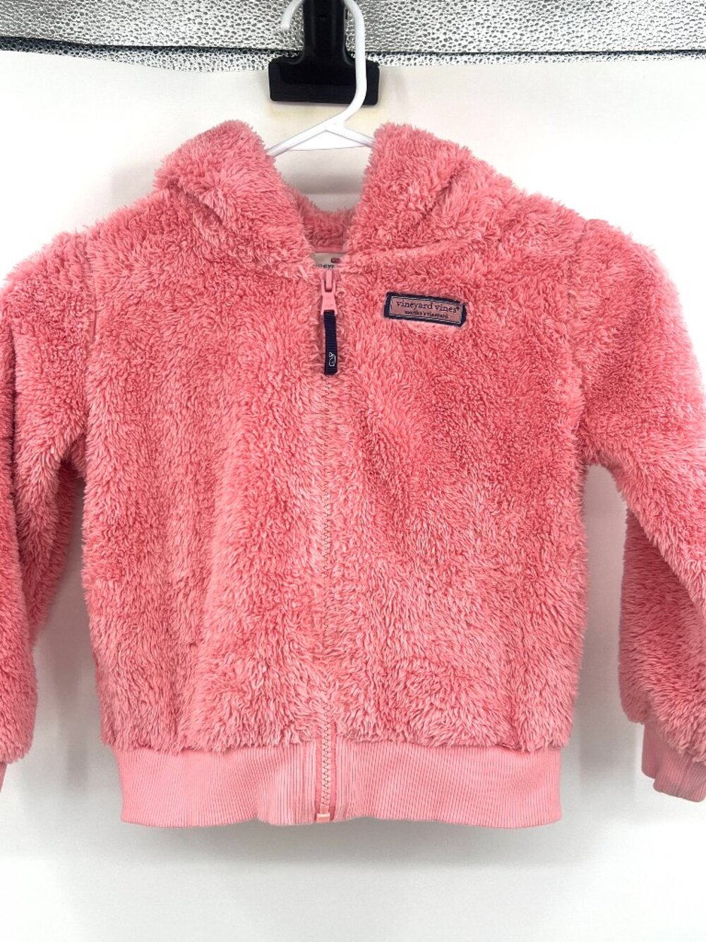 Vineyard Vines Pink Fuzzy Sherpa Full Zip Jacket Girls 5